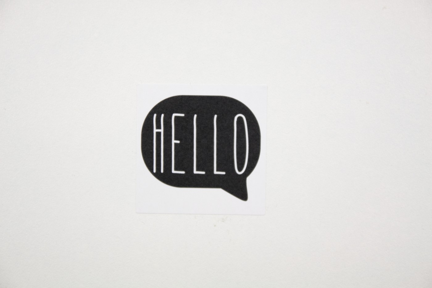 Sluitsticker-tekstballon hello-zwart