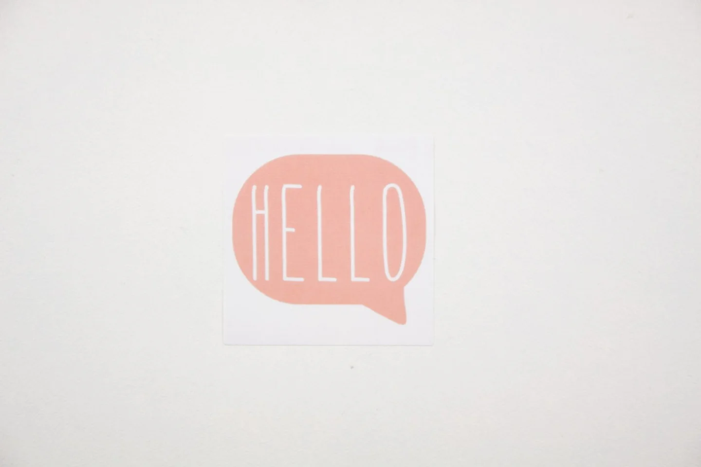 Sluitsticker-tekstballon hello-zalmroze.