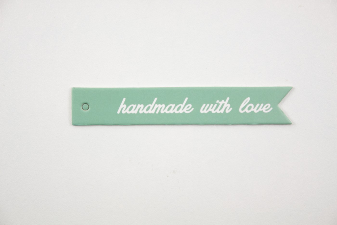 Label-tekst handmade with love-mintgroen