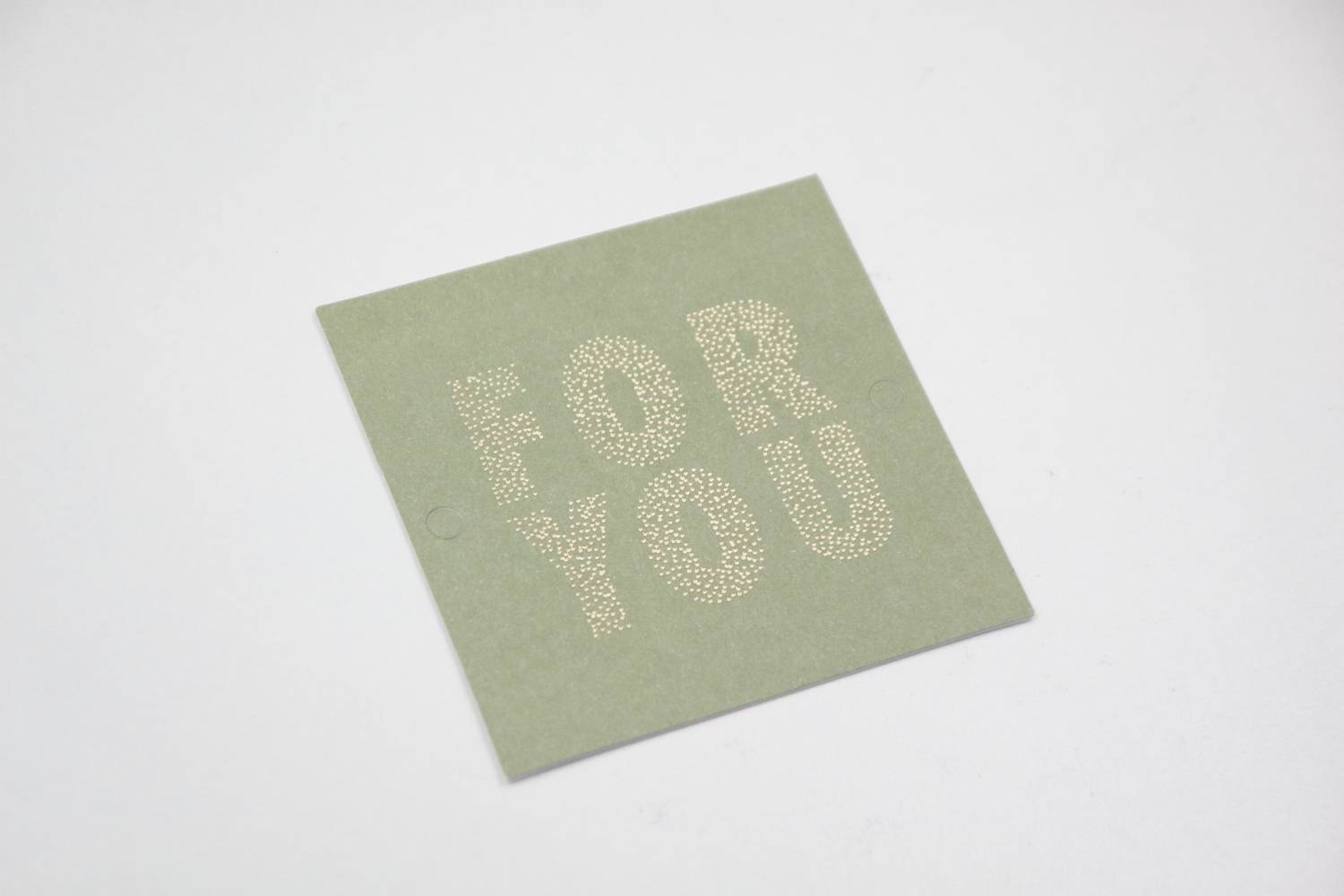 Label in oud groen- FOR YOU- cadeaulabel