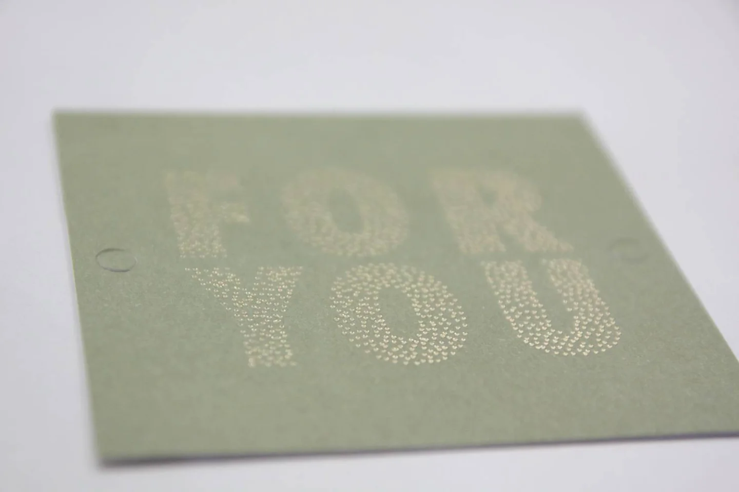 Label in oud groen- FOR YOU- cadeaulabel.
